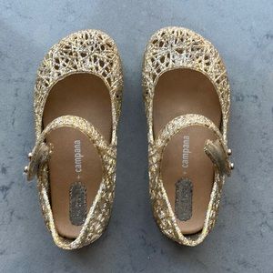 Mini Melissa girls gold with glitter sandals
